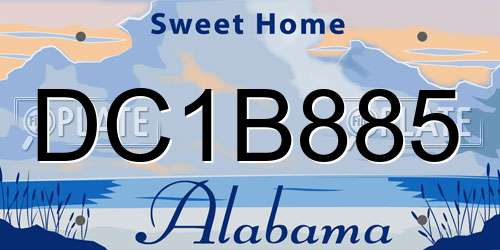 DC1B885 Alabama License Plate