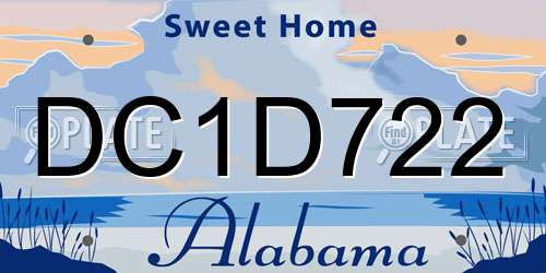 DC1D722 Alabama License Plate