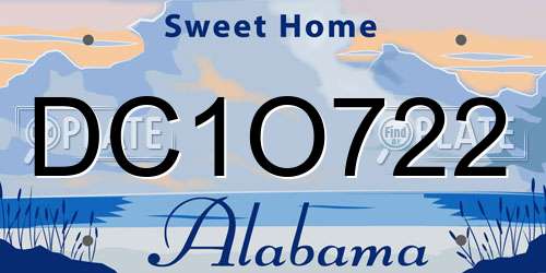 DC1O722 Alabama License Plate