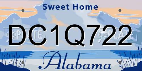 DC1Q722 Alabama License Plate