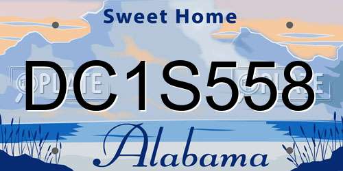 DC1S558 Alabama License Plate