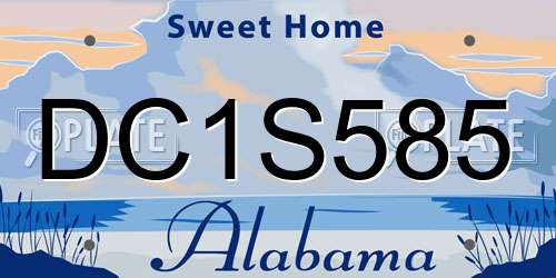 DC1S585 Alabama License Plate