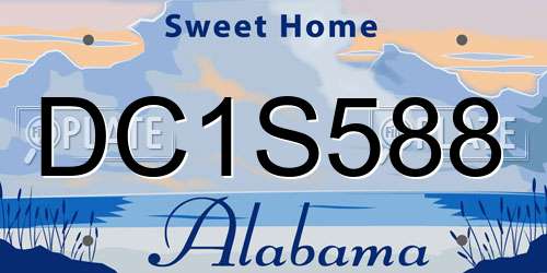 DC1S588 Alabama License Plate