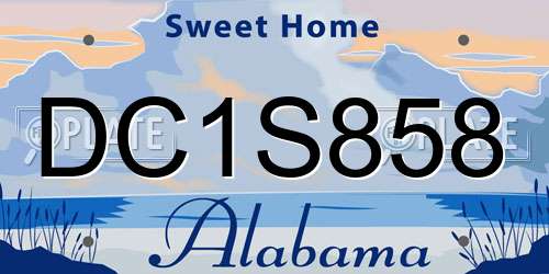 DC1S858 Alabama License Plate