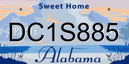 DC1S885 Alabama License Plate