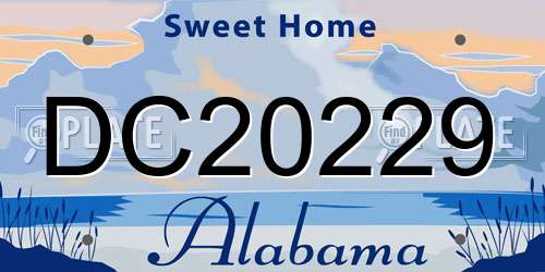 DC20229 Alabama License Plate