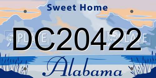 DC20422 Alabama License Plate