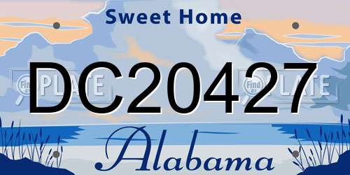 DC20427 Alabama License Plate