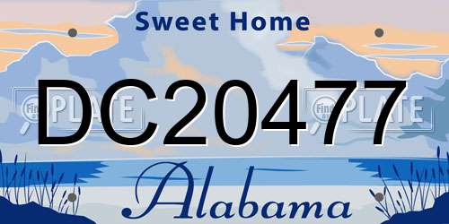 DC20477 Alabama License Plate