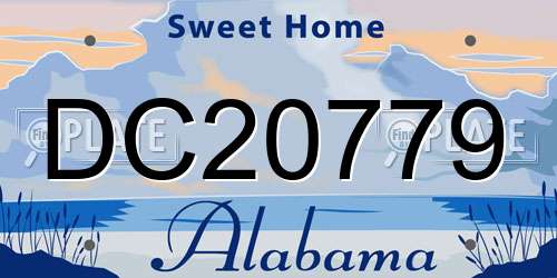 DC20779 Alabama License Plate