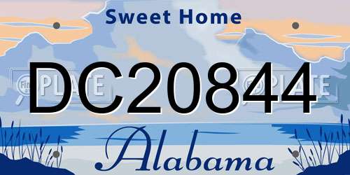 DC20844 Alabama License Plate