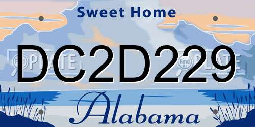 DC2D229 Alabama License Plate