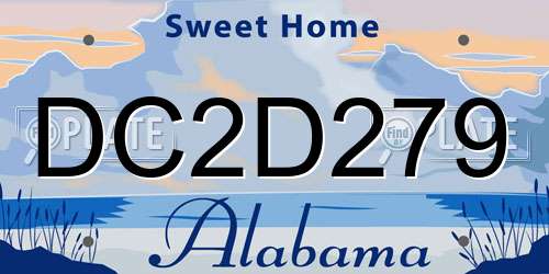 DC2D279 Alabama License Plate