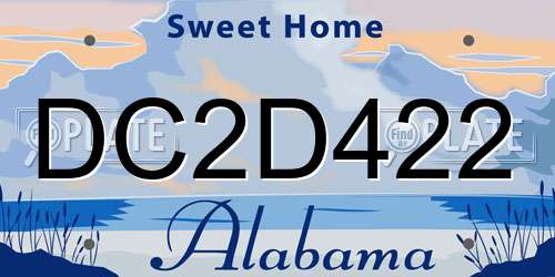 DC2D422 Alabama License Plate