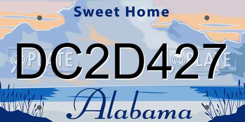 DC2D427 Alabama License Plate