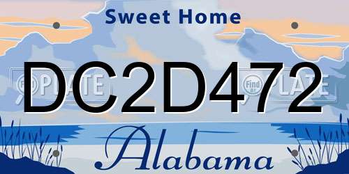 DC2D472 Alabama License Plate