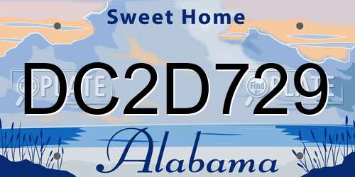 DC2D729 Alabama License Plate