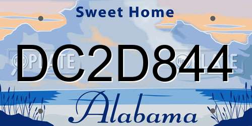 DC2D844 Alabama License Plate