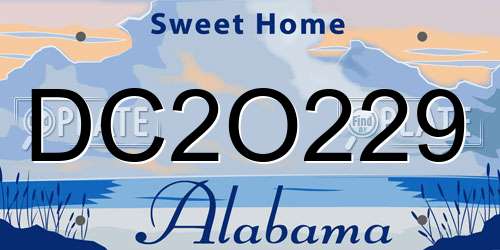 DC2O229 Alabama License Plate