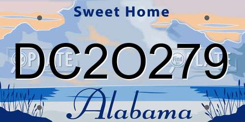DC2O279 Alabama License Plate