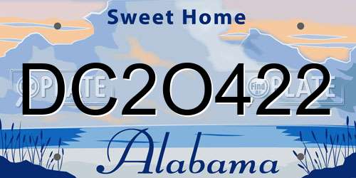 DC2O422 Alabama License Plate