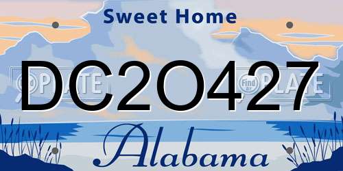 DC2O427 Alabama License Plate