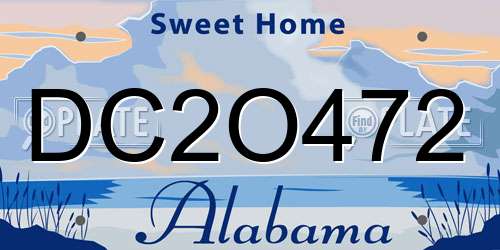 DC2O472 Alabama License Plate