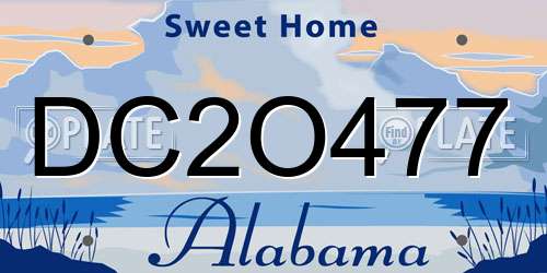 DC2O477 Alabama License Plate