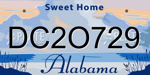 DC2O729 Alabama License Plate