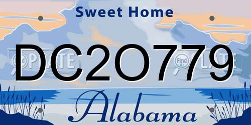 DC2O779 Alabama License Plate