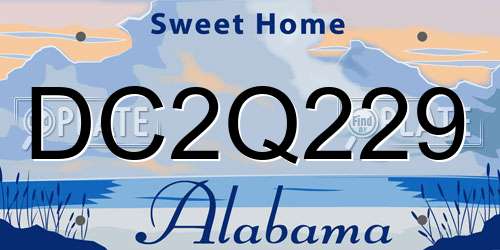 DC2Q229 Alabama License Plate