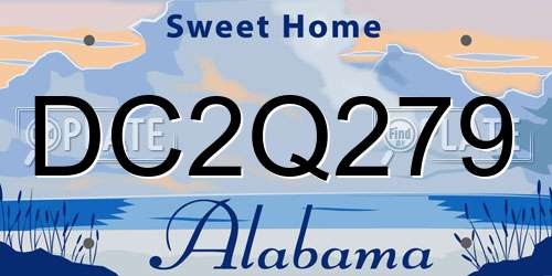 DC2Q279 Alabama License Plate