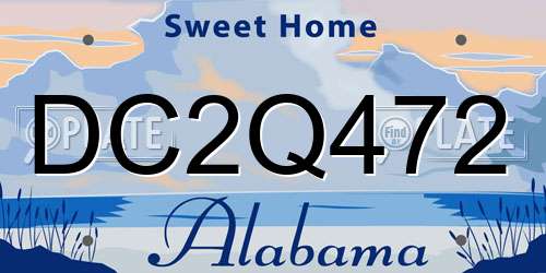 DC2Q472 Alabama License Plate
