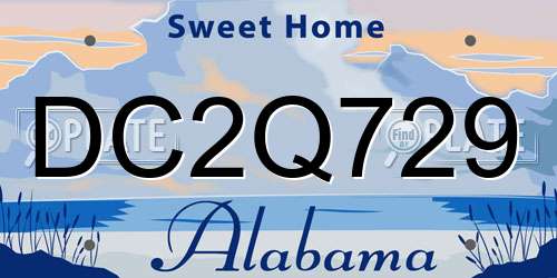 DC2Q729 Alabama License Plate