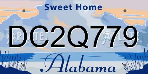DC2Q779 Alabama License Plate