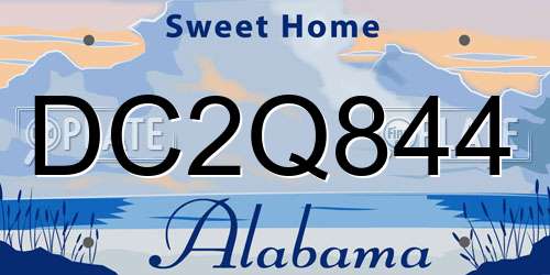 DC2Q844 Alabama License Plate