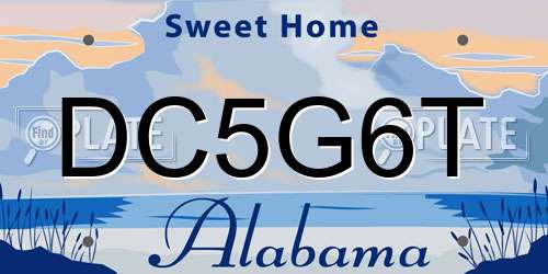 DC5G6T Alabama License Plate