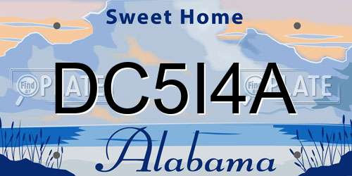 DC5I4A Alabama License Plate