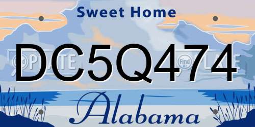 DC5Q474 Alabama License Plate