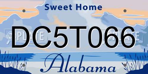 DC5T066 Alabama License Plate