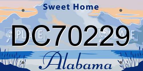 DC70229 Alabama License Plate