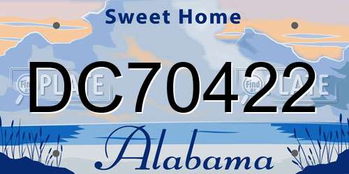 DC70422 Alabama License Plate