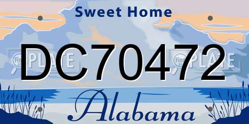 DC70472 Alabama License Plate