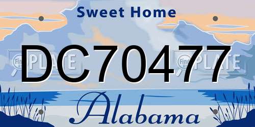 DC70477 Alabama License Plate