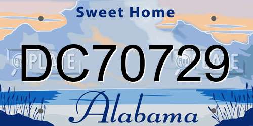 DC70729 Alabama License Plate