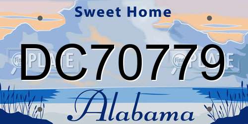 DC70779 Alabama License Plate