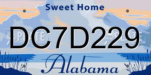 DC7D229 Alabama License Plate