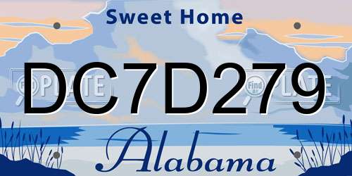 DC7D279 Alabama License Plate