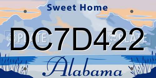 DC7D422 Alabama License Plate