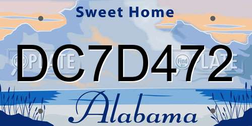DC7D472 Alabama License Plate